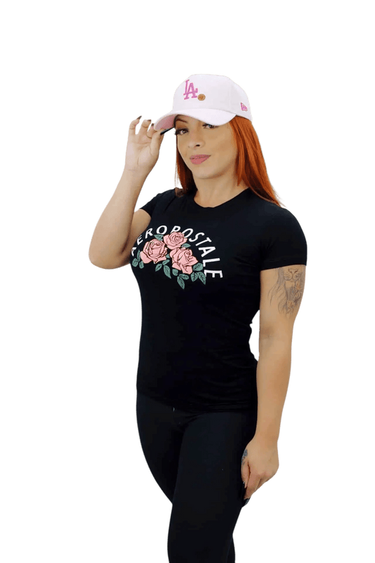 Camiseta Feminina Aeropostale - Preta - Florida - Ale Imports
