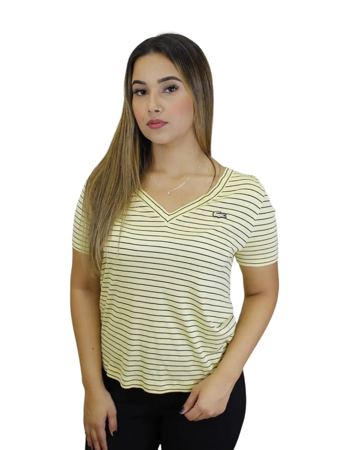 Camiseta Lacoste Feminina - Amarela - Ale Imports