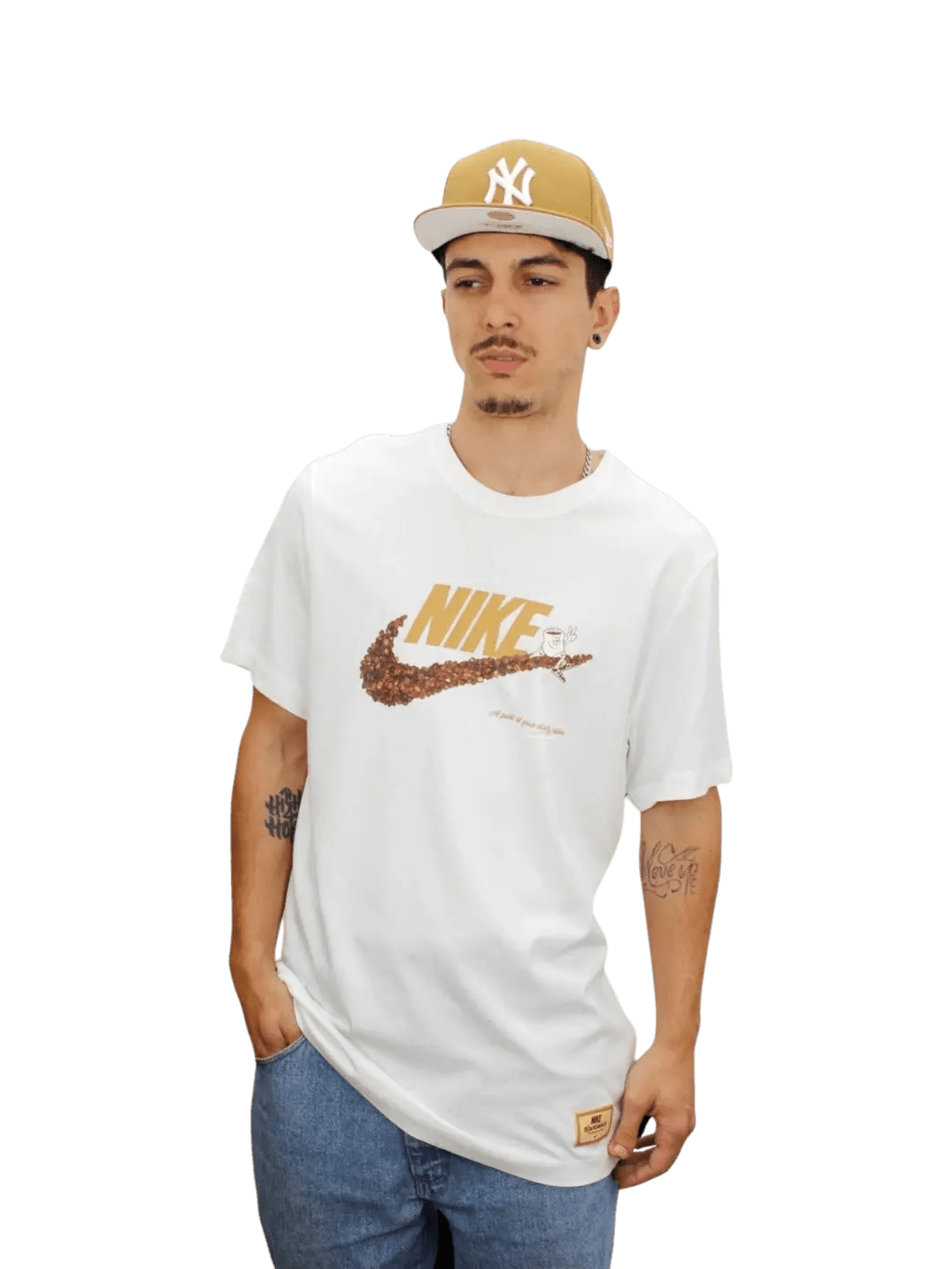 Camiseta Nike Masculina - Café - Branca - Ale Imports