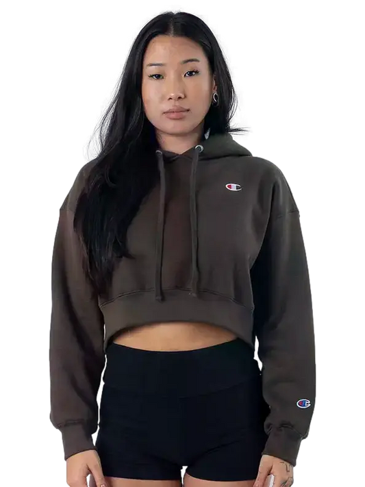 Moletom Cropped Champion Feminino- MARRON Champion