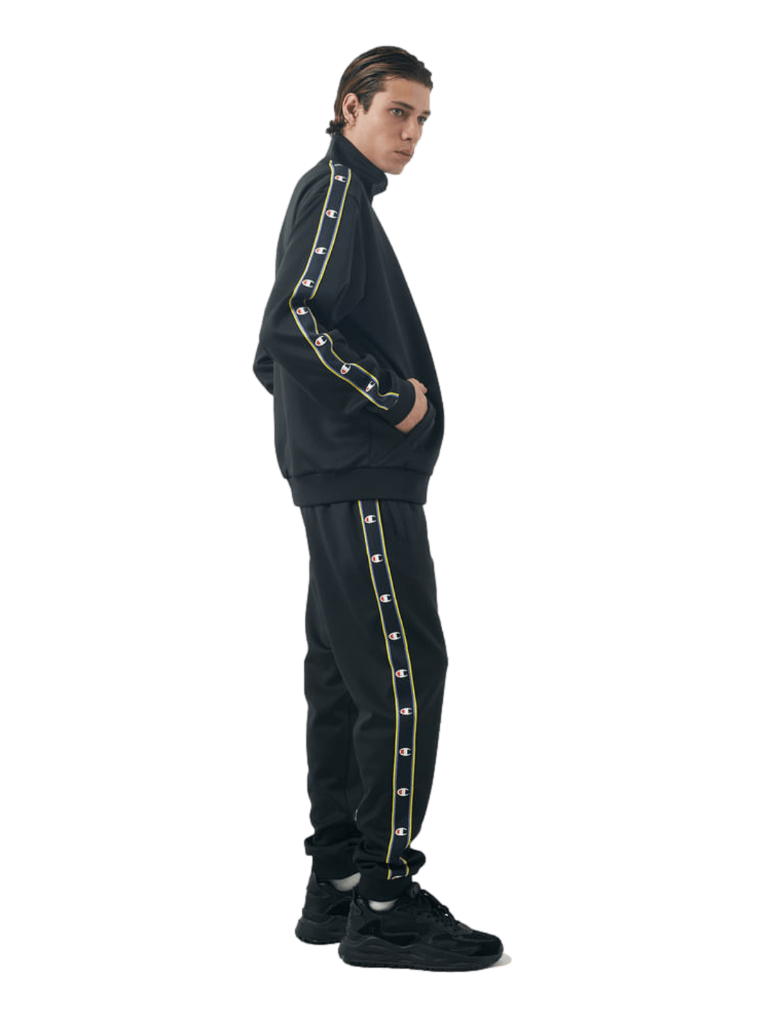 Conjunto Agasalho Champion Active Tracksuit C Tape — Preto - Ale Imports