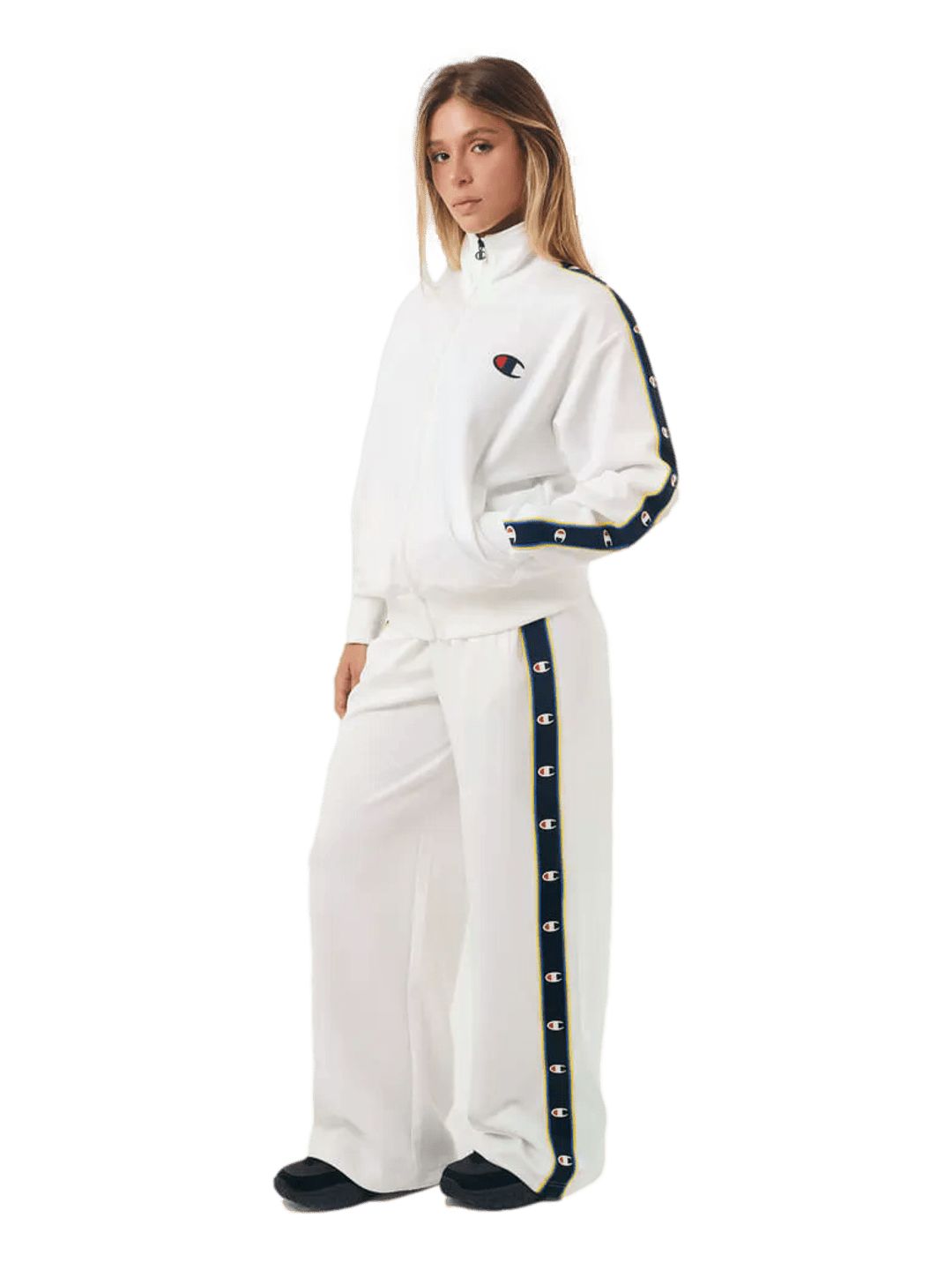 Conjunto Agasalho Feminino Champion Active C Tape - Branco- LTKF001B - Ale Imports