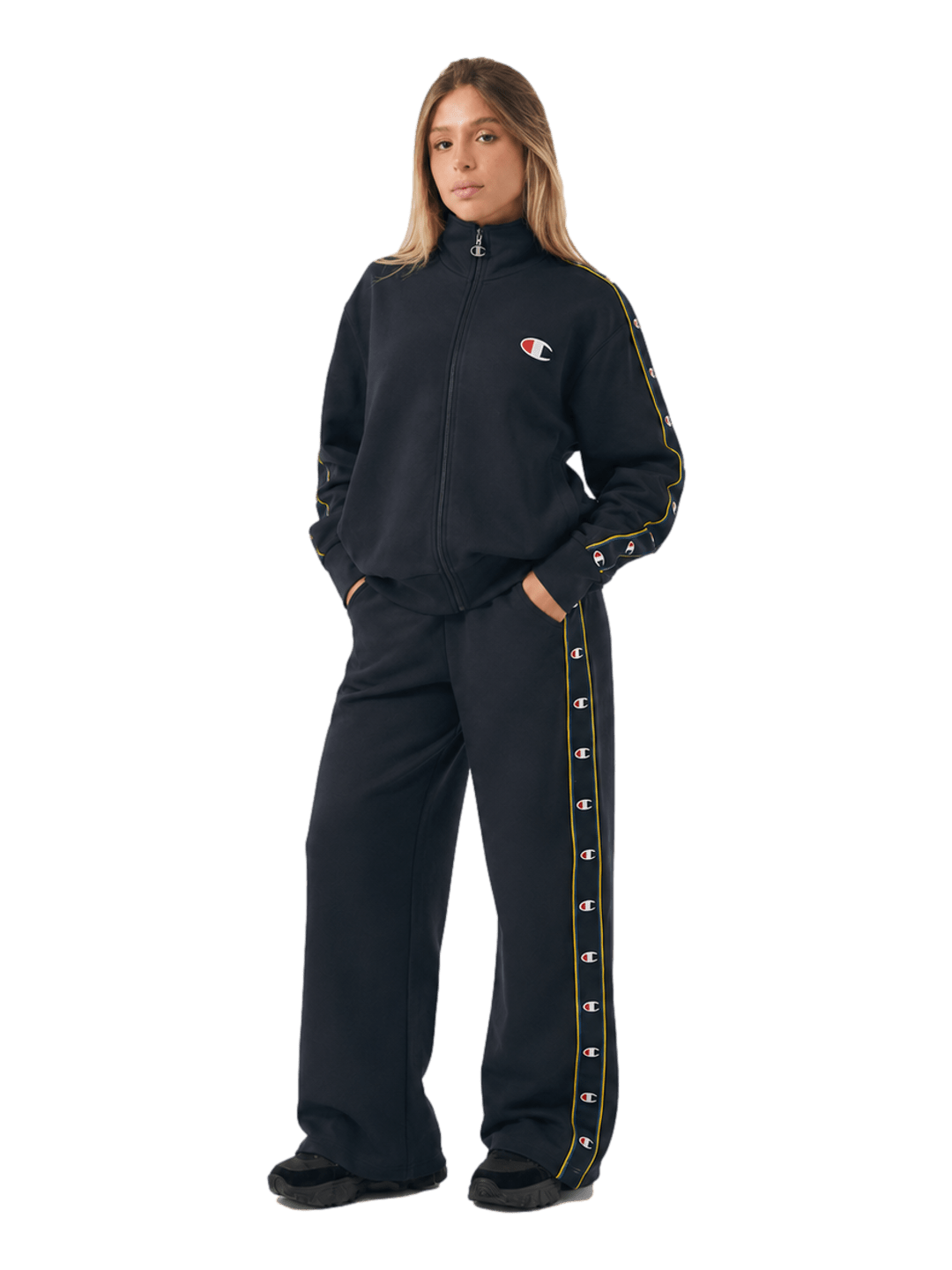 Conjunto Agasalho Feminino Champion Active C Tape - Preto- LTKF001B - Ale Imports