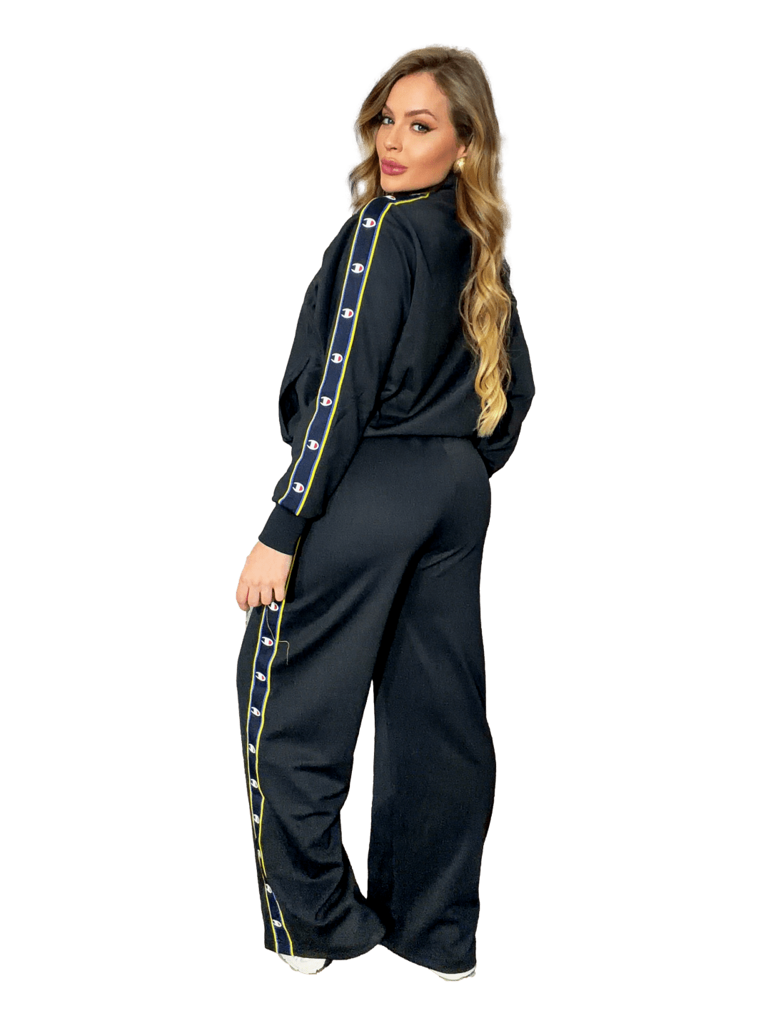 Conjunto Agasalho Feminino Champion Active C Tape - Preto- LTKF001B - Ale Imports