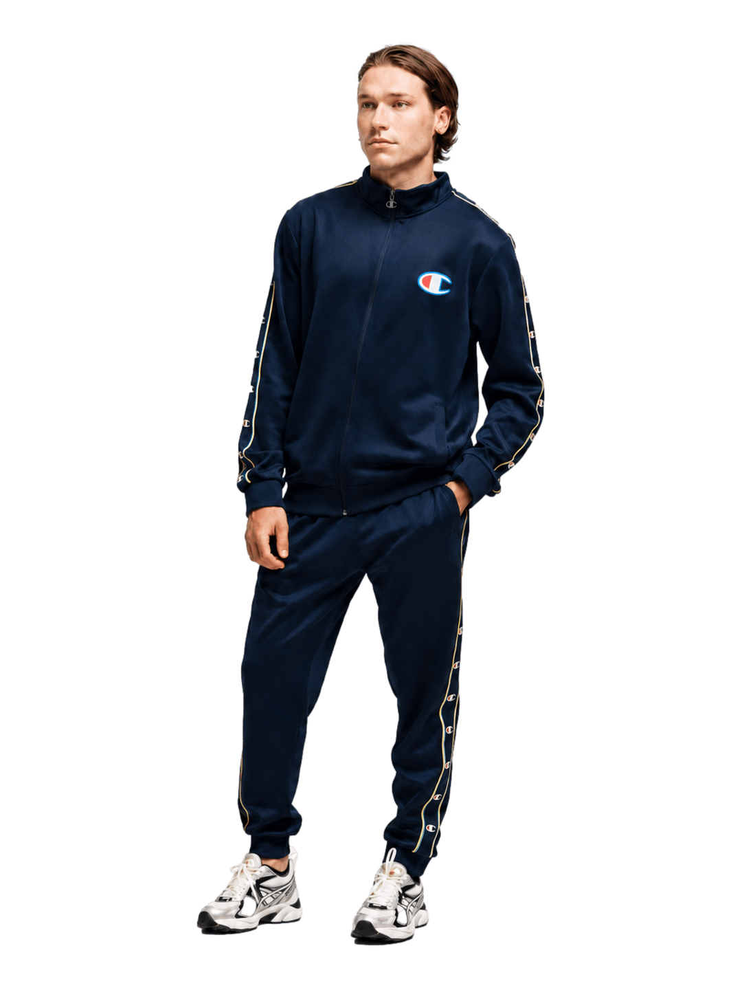 Conjunto Agasalho Masculino Champion Active C Tape — Azul - Ale Imports