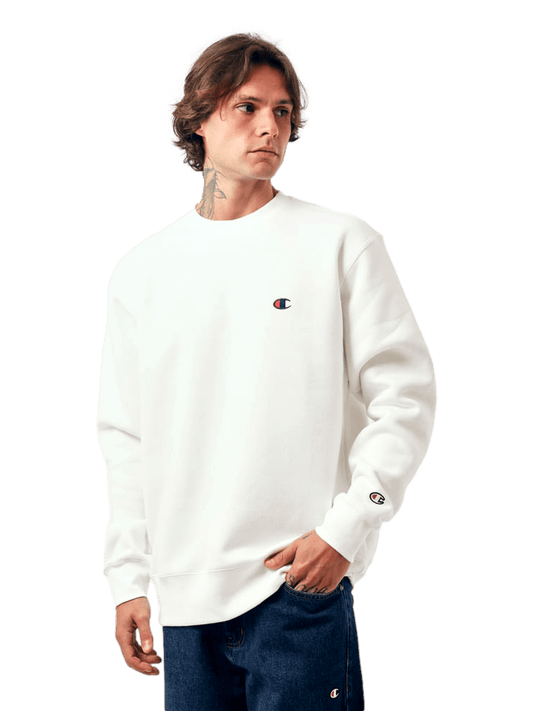 Moletom Careca Champion Masculino C Logo Bordado — Branco -GF371B - Ale Imports
