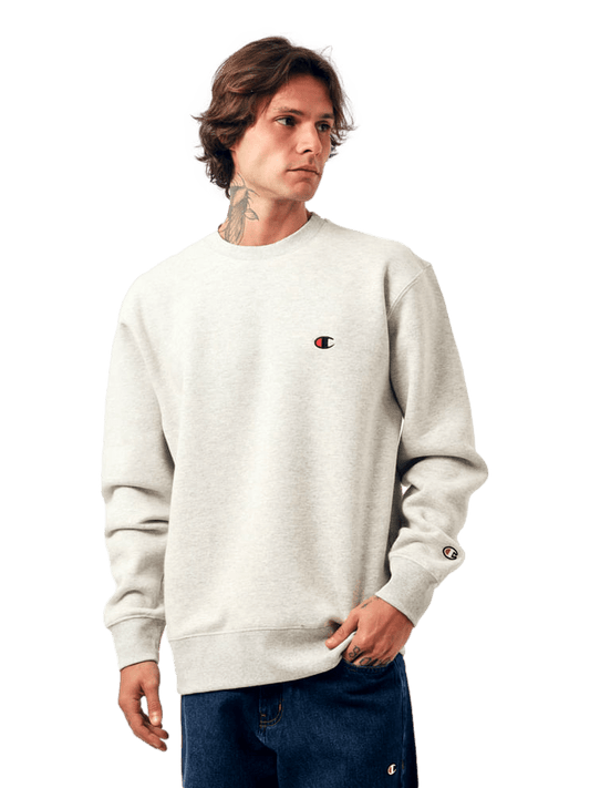 Moletom Careca Champion Masculino C Logo Bordado — Cinza-GF371B - Ale Imports