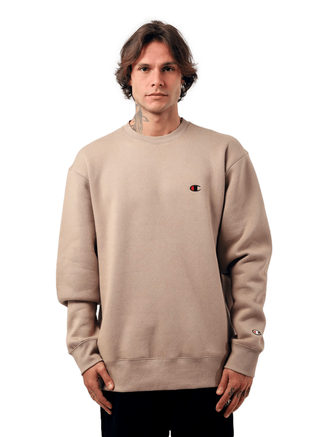 Moletom Careca Champion Masculino C Logo Bordado — Khaki-GF371B - Ale Imports