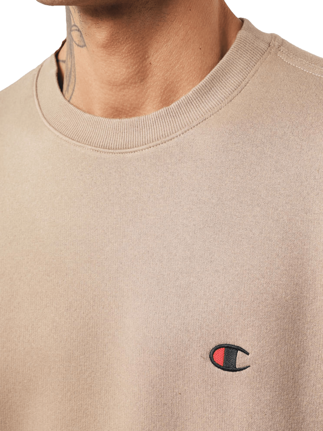 Moletom Careca Champion Masculino C Logo Bordado — Khaki-GF371B - Ale Imports