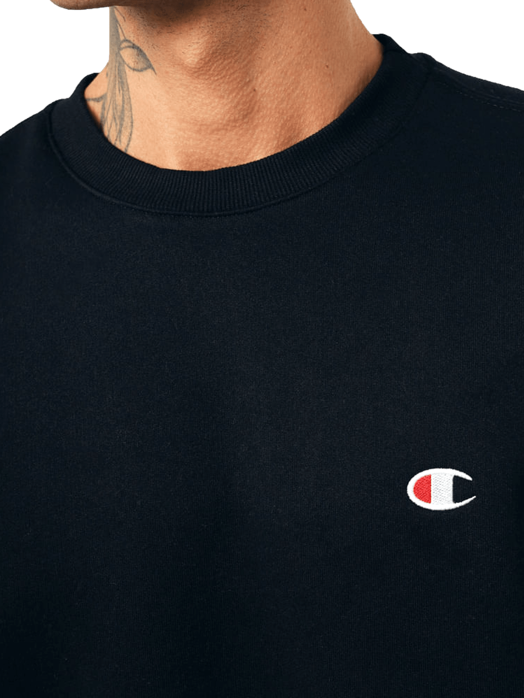 Moletom Careca Champion Masculino C Logo Bordado — Preto- GF371B - Ale Imports