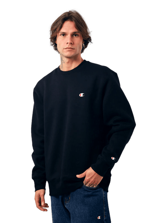 Moletom Careca Champion Masculino C Logo Bordado — Preto- GF371B - Ale Imports