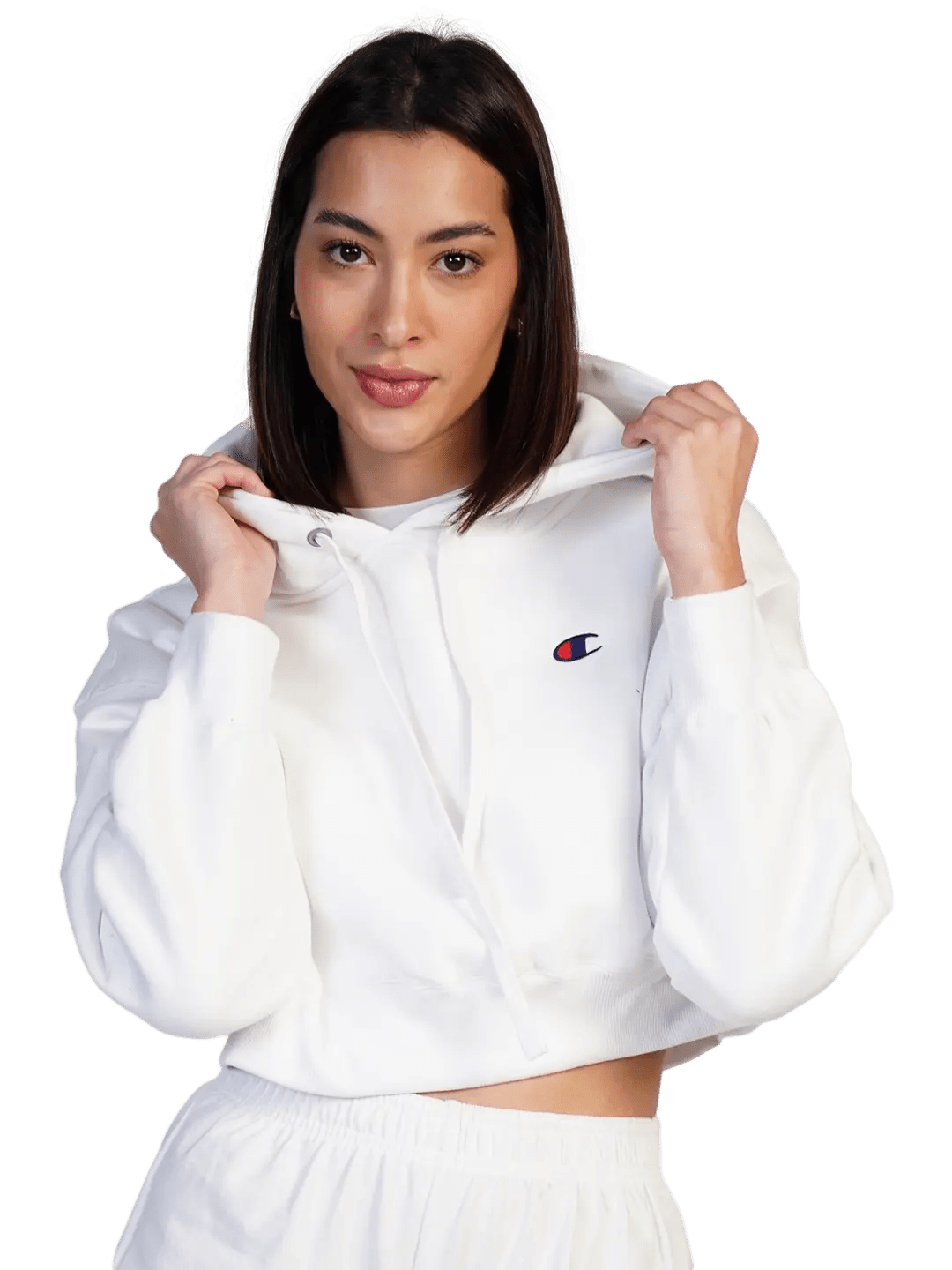 Moletom Cropped Champion Feminino - Branco - Ale Imports
