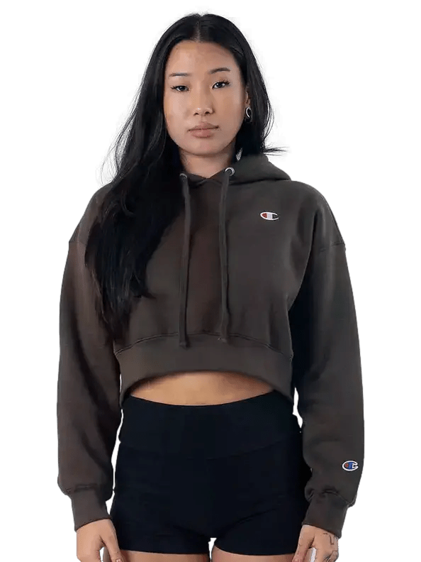 Moletom Cropped Champion Feminino - Marrom - Ale Imports