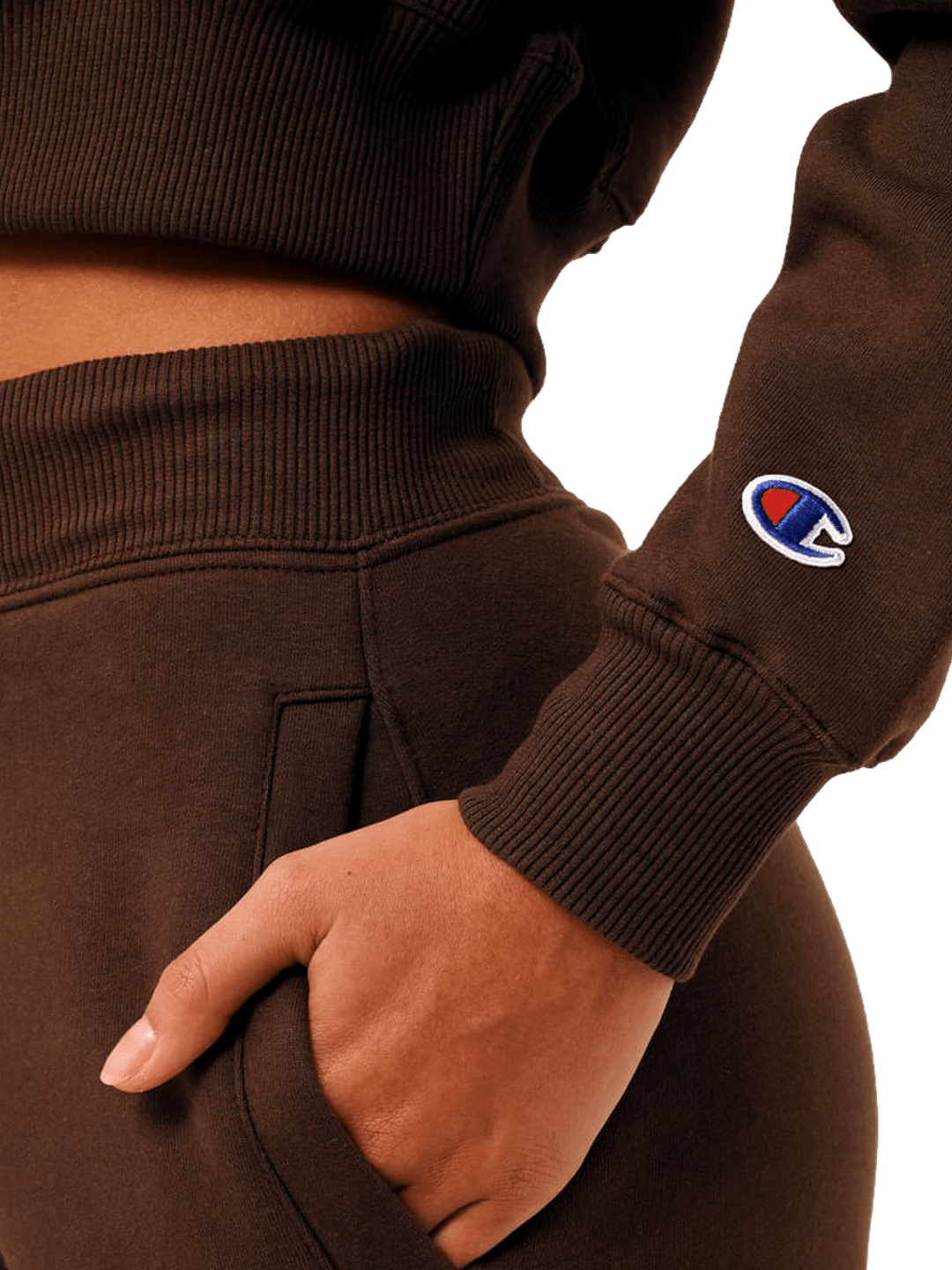 Moletom Cropped Champion Feminino- Marrom - Ale Imports