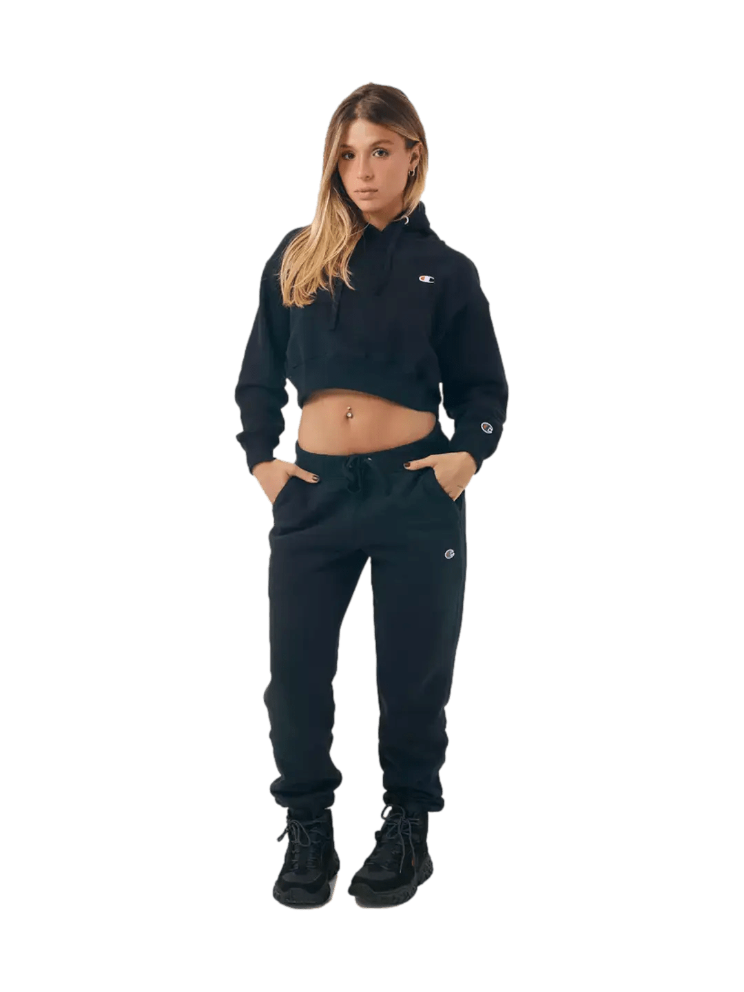 Moletom Cropped Champion Feminino Preto - Ale Imports