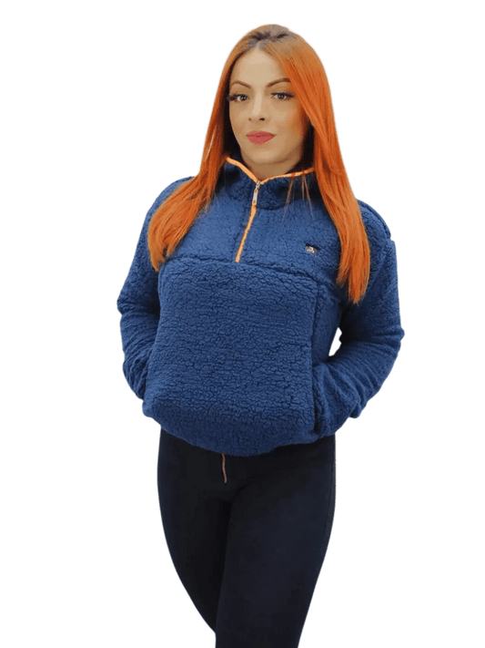 Moletom Feminino Pelúcia Tricats - Azul - Ale Imports