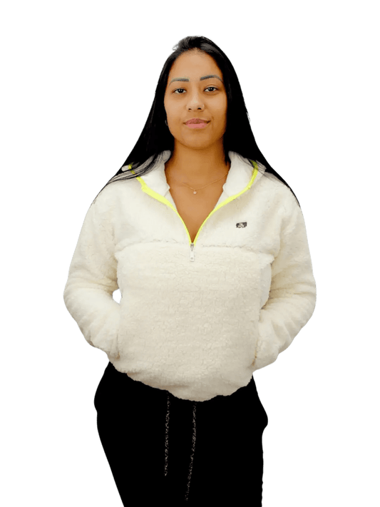 Moletom Feminino Tricats De Pelúcia - Branco - Ale Imports