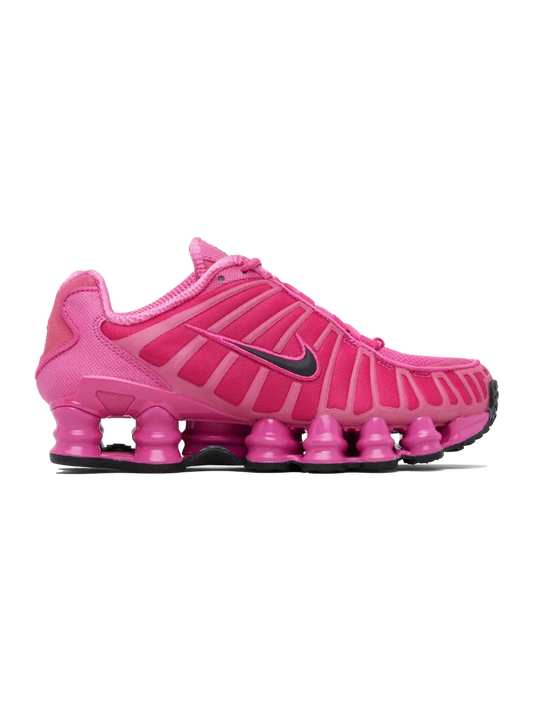 Tênis Nike Shox TL rosa pink feminino com amortecimento em colunas e design moderno