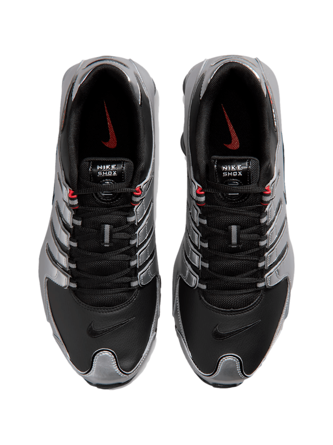 Nike Shox NZ — Prata Metálico/Preto/Vermelho - IU7506-001 - Ale Imports