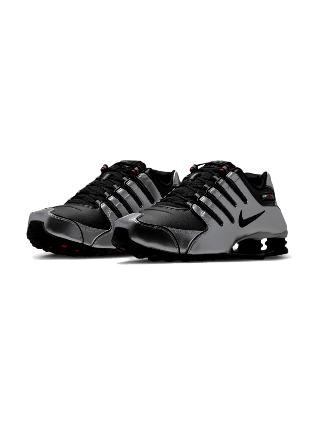 Nike Shox NZ — Prata Metálico/Preto/Vermelho - IU7506-001 - Ale Imports