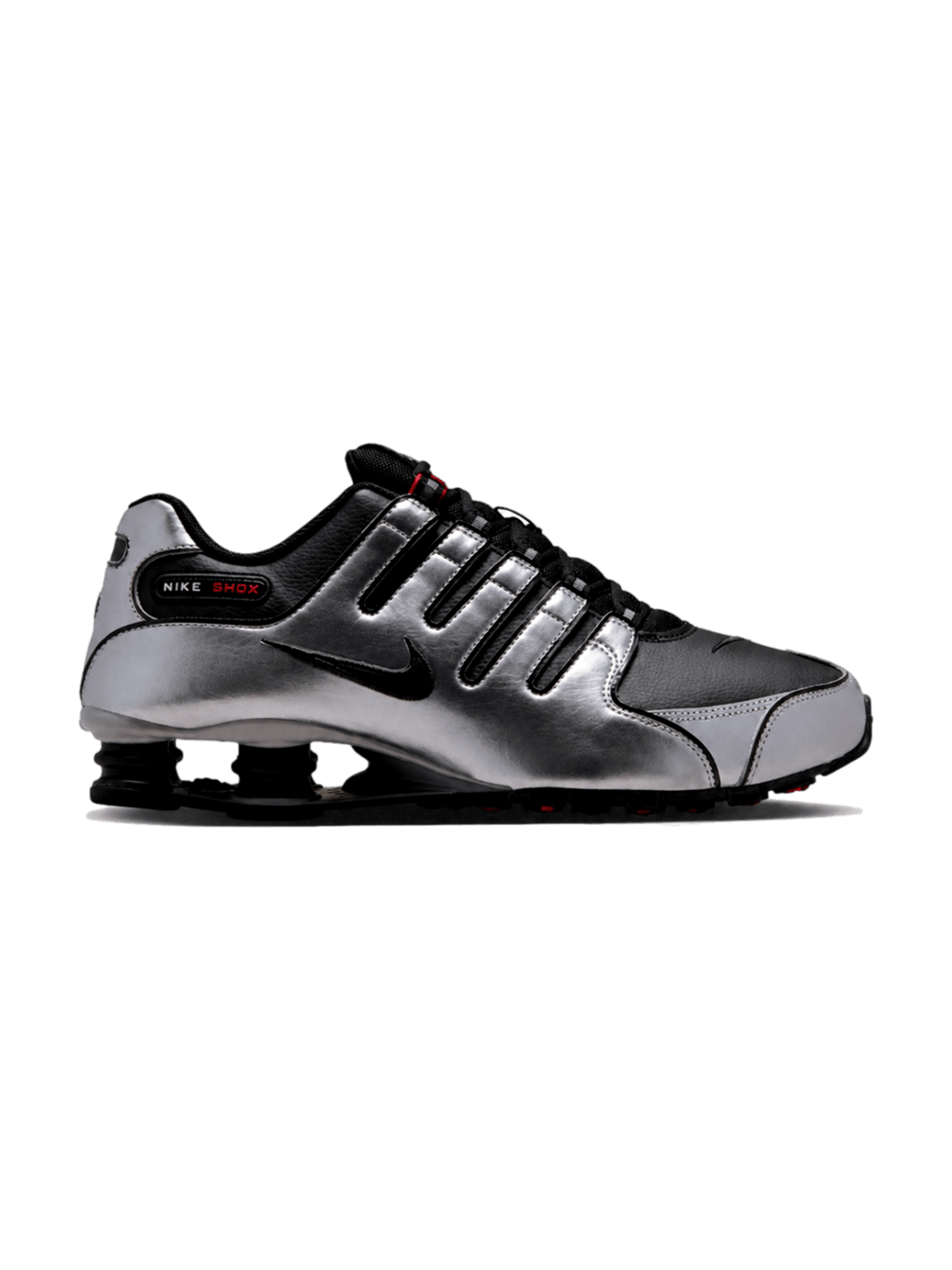 Nike Shox NZ — Prata Metálico/Preto/Vermelho - IU7506-001 - Ale Imports