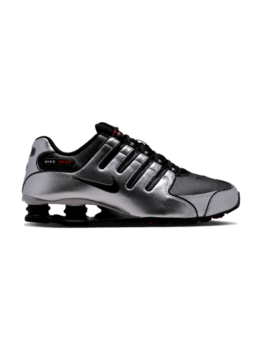 Nike Shox NZ — Prata Metálico/Preto/Vermelho - IU7506-001 - Ale Imports